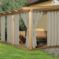 HolidayIdeas Waterproof Outdoor Curtains for Patio, 6 Panels - 54x108 Inches - Weatherproof Privacy Outsides Curtains for Backyard Porch Gazebo, Sunlight & UV Blocking (Taupe, Grommet Top)