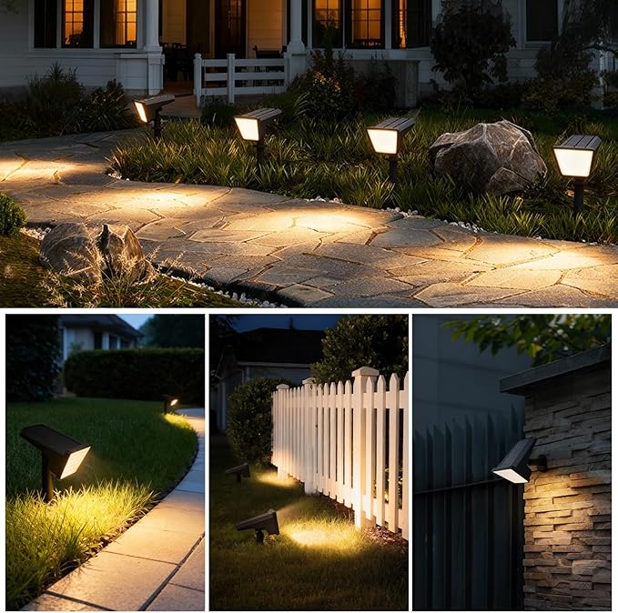 Philips 6 Packs Solar Spot Lights Outdoor Waterproof, 28 LED 3000K Solar Powered Landscape Pathway Lights, Dusk to Dawn Solar Spotlights for Garden, Yard, Lawn, Walkway, Driveway