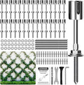 Wire Trellis for Climbing Plants Outdoor, 30-Set Wall Trellis Kit, T316 Espalier System for Fence and Garden DIY Projects (Hubs Only, Without Cable)