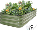 5-in-1 Adjustable Raised Garden Bed Kit | Galvanized Planter Boxes for Vegetables, Flowers | 12" Tall, Multiple Sizes (8x3x1ft, 9x2x1ft, 10x1x1ft, 6x5x1ft, 7x4x1ft) | Outdoor Metal Raised Bed, Green