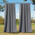 NICETOWN Outdoor Curtains for Patio Waterproof 2 Panels, Sun Block Thermal Insulated Tab Top Indoor Outdoor Window Treatments Privacy Drapes for Exterior/Outside Screen, Dark Grey, W55 x L95