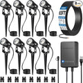 SUNVIE All-In-One LED Landscape Lighting Kit, 8-Pack Low Voltage Landscape Lights with Transformer and 65FT UL-Listed Wire, 3000K Waterproof Outdoor Uplights with Connectors for Yard House Garden Tree