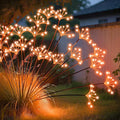 JJGoo Solar Garden Lights, New Upgraded 2 Pack Solar Swaying Starburst Light, Waterproof Fireworks Outdoor Lights, Yard Patio Pathway Decoration, Orange