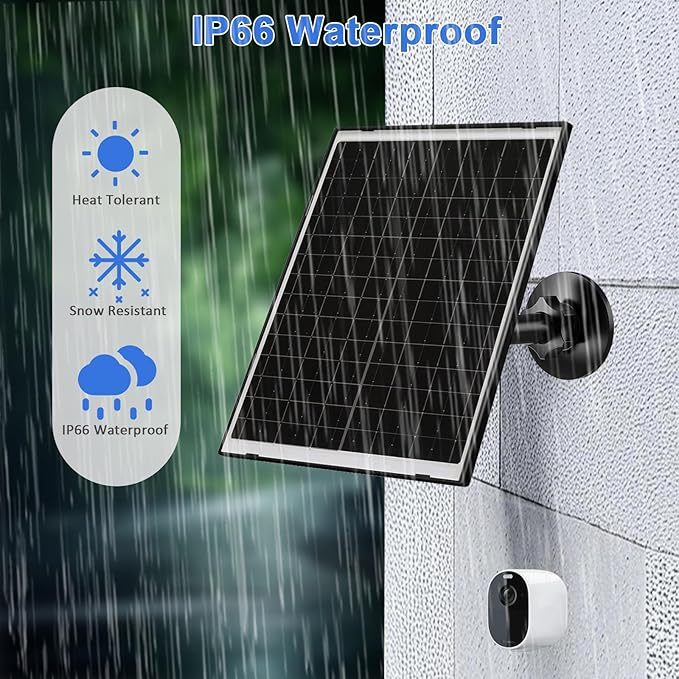 Zivif Solar Panel Charger for Arlo Essential 2K (2nd Gen), Essential XL & Spotlight Cameras – USB-C & Micro USB, IP66 Waterproof, 360° Adjustable Mount, 7.2ft Cable,2 Pack