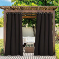 NICETOWN 2 Panels Outdoor Curtains for Patio Waterproof, Thermal Insulated Rustproof Grommet Blackout Outdoor/Indoor Window Treatment Privacy Protect for Landscape, W52 x L108, Brown