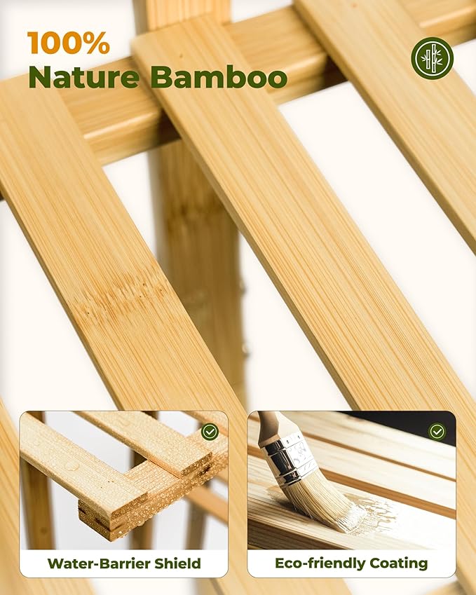 Bamworld Bamboo Plant Stand Indoor 5 Tiered Plant Shelf Outdoor Corner Plant Rack for Multiple Plants Flower Stand Plant Holder for Living Room Bedroom Balcony Patio Garden 43 Inch Natural