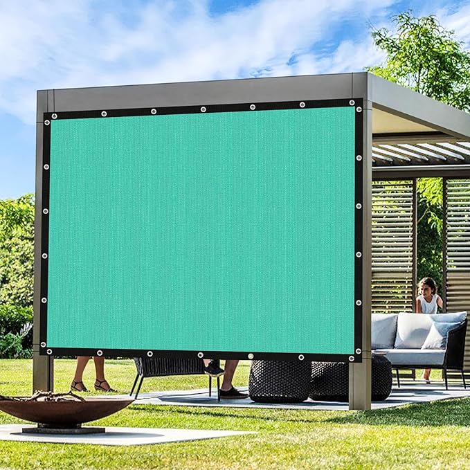 Artpuch Outdoor Pergola Shade Cover 6' X 24' Sun Shade Cloth with Grommets, 90% UV Protection Canopy Patio Privacy Screen (Customized Available) GN107, Turquoise