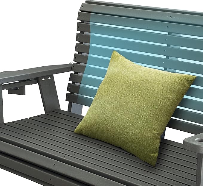 HDPE Porch Swing with 18/8 Stainless Steel Bolts, Ergonomic Design, Ultra Weather-Resistant, Heavy Duty 1200 LBS, for Outdoor Patio Garden Yard (Gray)