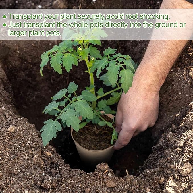 50PCS Peat Pots, 3.15Inch Seed Starting Pots with Drainage Holes Round Nursery Pot, Garden Germination Nursery Pot Bonus 20 Plant Labels