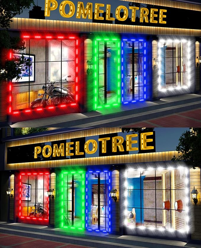 LED Window Lights Storefront Decorative Lights for Business 12V 5050 Advertising Signs Commercial Store Light LED Module 50FT (5 Packs) Upgraded RGB Light