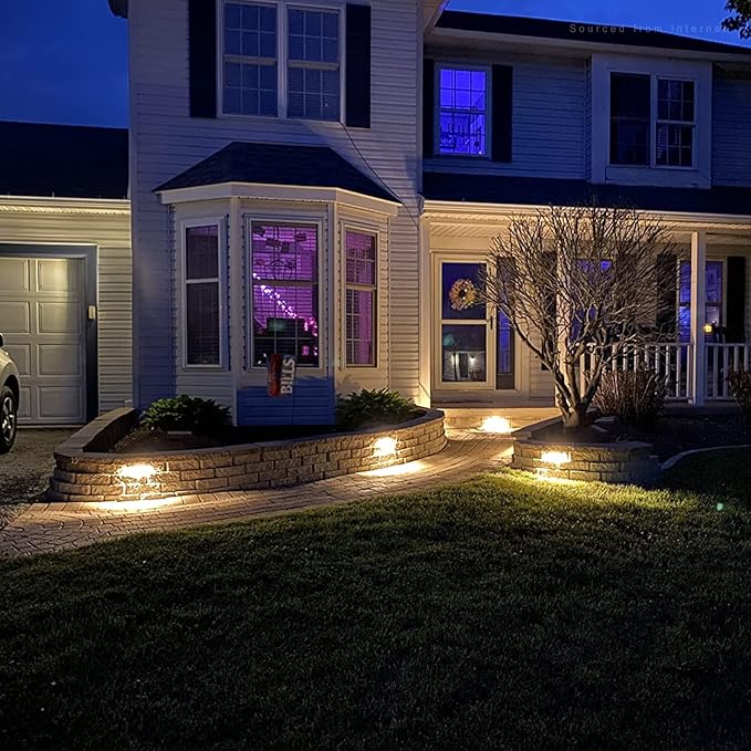 LEONLITE 8-Pack Premium Series 4 Inch 2W LED Retaining Wall Lights Swivel, Hardscape Lighting Low Voltage, LED Landscape Lights, 12V Hardscape Paver Light, Outdoor Step Light, 2700K Soft White, ETL