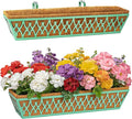 2 Pack 30 Inch Window Boxes Planters Railing Planter Box with Adjustable Brackets for Porch Fence Patio Balcony Hanging Flower Baskets with Coco Liners for Outdoor Garden Decor - Green