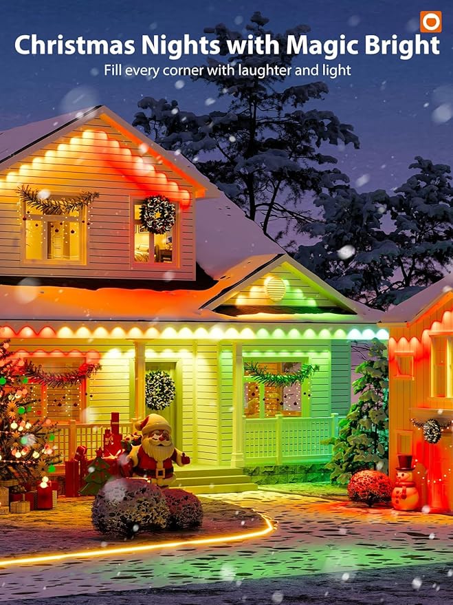 addlon Permanent Outdoor Lights, Smart RGB+IC LED Lights for House & Outdoor Decor, App & Remote Control, Scene Modes, IP67 Waterproof for Christmas, Holiday, Valentine's Day Decorations, 200FT