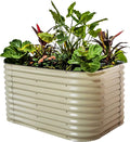 32" Extra Tall Raised Garden Bed Kits, 3.5 x 5 x 2.7ft Raised Planter Box Outdoor, 2 x 6.5 x 2.7ft Deep Root 6 in 1 Modular Metal Raised Beds for Gardening Vegetables Flowers Fruits - Pearl White