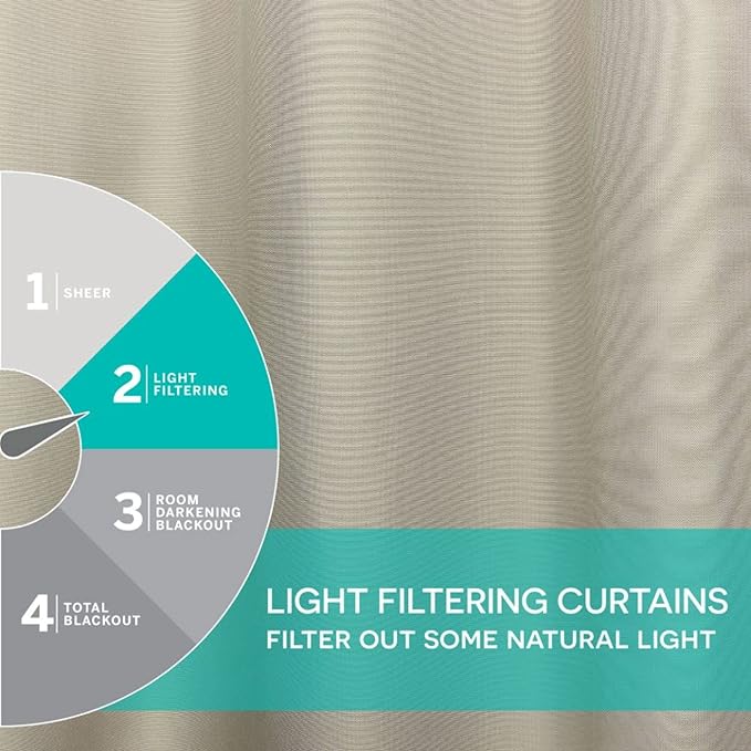 Exclusive Home Cabana Solid Indoor/Outdoor Light Filtering Hook-and-Loop Tab Top Curtain Panel Pair, 54"x63", Taupe