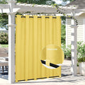 Easy-Going Linen Look Outdoor Curtains Waterproof Windproof Porch Curtains, Soft Thicken Outdoor Privacy Curtains for Patio, Gazebo, Grommet Top and Tab Bottom Drape, 1 Panel, 110x84 inch, Yellow