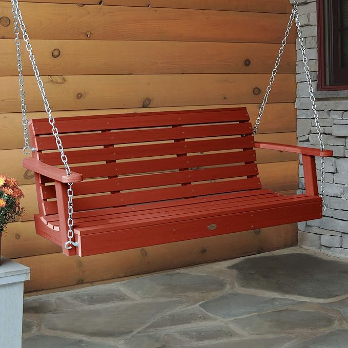 Highwood Weatherly Porch Swing 5 Feet, Rustic Red