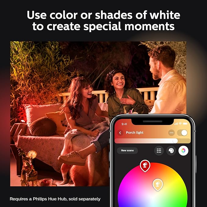 Philips Hue Lily Outdoor Smart LED Spotlight - White & Color Ambiance - Low Voltage Landscape Lighting - 1 Pack - Requires Bridge and Power Supply - Control with App and Voice - Weatherproof