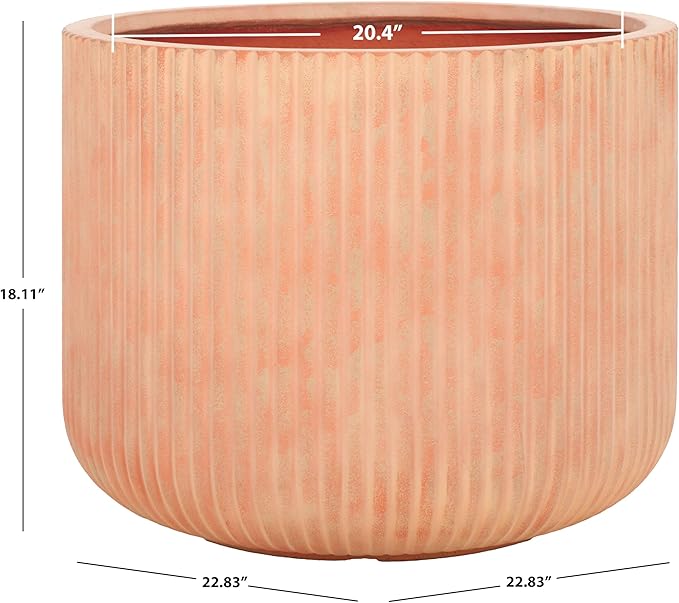 SAFAVIEH Outdoor Collection Lucca Terracotta Cement Ficonstone Planter Pot