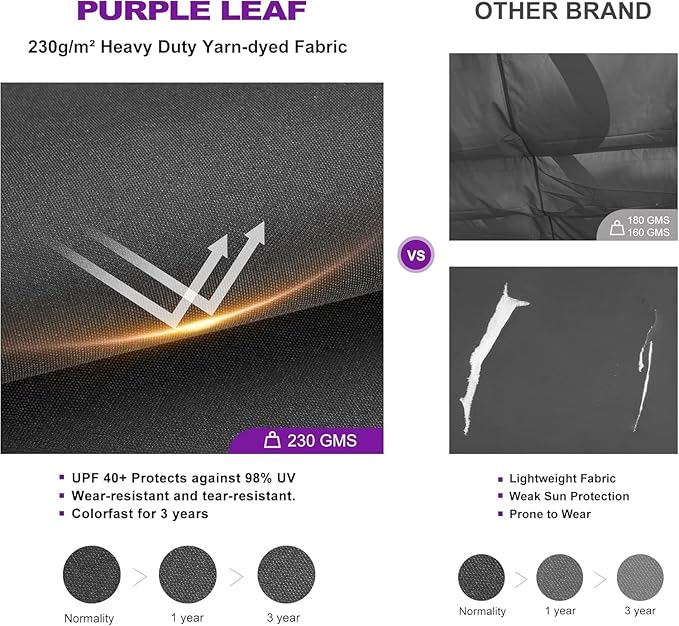PURPLE LEAF Outdoor Retractable Pergolawith Curtains 10' x 13' Patio Aluminum Pergola with Sun Shade Canopy for Backyard Deck Garden Modern Metal Grill Gazebo, Gray