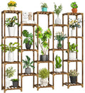Uneedem Plant Stand Indoor Outdoor, Tall Plant Shelf for Multiple Plants, 17 Tiers Large Plant Rack Wood Plant Holder Plant Shelves for Room Corner Balcony Garden Patio
