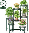 7 Tier Metal Corner Plant Stand Indoor Outdoor, Folding Tall Plant Rack, Heavy Duty Wrought Iron Flower Pot Stand, Planter Display Rack for Living Room Balcony Garden Patio - GreenFlower