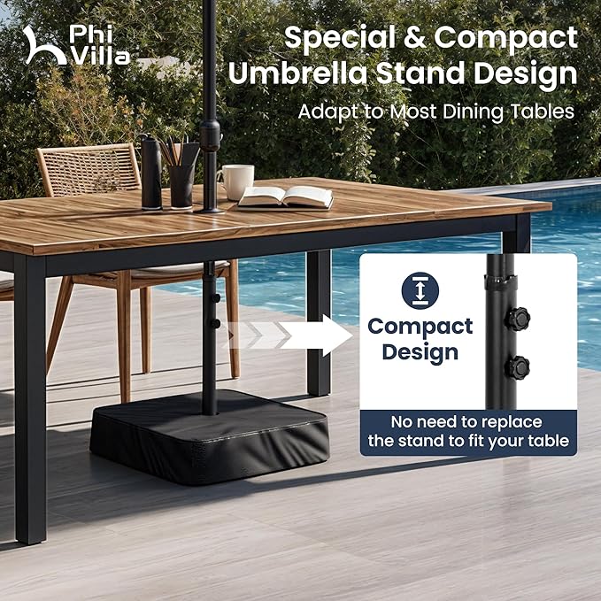 PHI VILLA 15ft Large Patio Umbrellas with Base Included, Outdoor Double-Sided Rectangle Market Umbrella with Stand, Outside Umbrellas for Poolside Lawn Garden, Golden Yellow