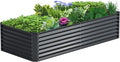 8x2x2FT Galvanized Raised Garden Bed,Galvanized Planter Boxes Outdoor, Large Metal Raised Garden Beds for Vegetables-Grey