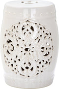 Safavieh Flora Glazed Ceramic Decorative Garden Stool, Cream