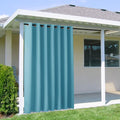 NICETOWN Outdoor Curtain for Patio Waterproof Extra Wide 100 in, Sun Blocking Vertical Blinds Thermal Insulated Stainless Grommet Indoor & Outdoor Divider for Public Space, Teal Blue, 1 Piece, L84 in