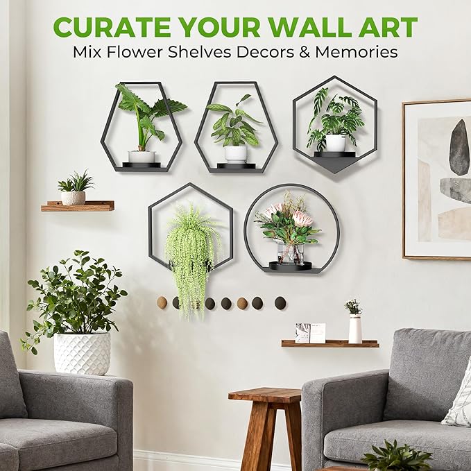 Wall Planters for Indoor Plants, Plant Frames Wall Decor Living Room Plant Stand Hanging Wall Plants Holder to Hold Large Pots Wall Plant Hanger Window Plant Shelves for Outdoor Entryway
