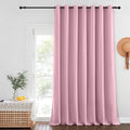 NICETOWN Patio Door Curtain Sound Blocking, Bedroom Privacy Room Divider Curtain, Thermal Insulated Blackout Closet Sliding Door Shade (1 Panel, 100" Wide x 120" Long, Rouge Pink)