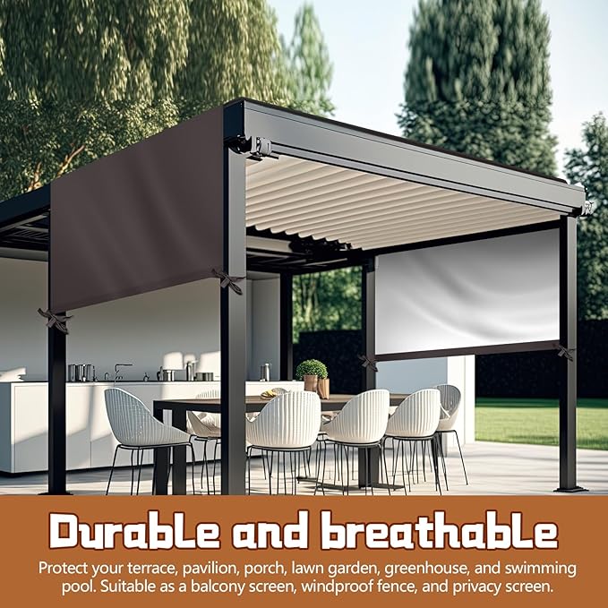 Universal Pergola Replacement Canopy Outdoor Canopy Shade Cover Waterproof Shade Top Cover for Outdoor Patio Porch Backyard(12 x 8 ft,Coffee)