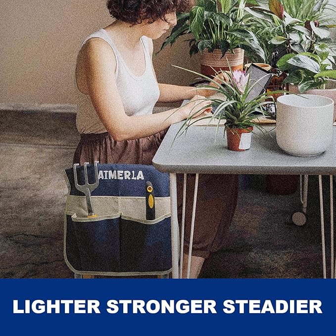 Aimerla Foldable Garden Kneeler Seat Heavy Duty [Upgraded Widened Thick Kneeling Pad] Garden Stool with Large Garden Tool Bags with Pockets - Portable Garden Bench Gardening Gifts for Parents