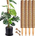 Soupiar 4 Pack 22 Inch Stackable Moss Pole - Thick & Sturdy Natural Coir Totem Plant Support & Garden Stakes for Monstera & Pothos, Indoor Climbing Vining Houseplants, 70”H Max