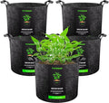 VIVOSUN 5-Pack 2 Gallon Grow Bags Heavy Duty Thickened Nonwoven Fabric Pots with Handles