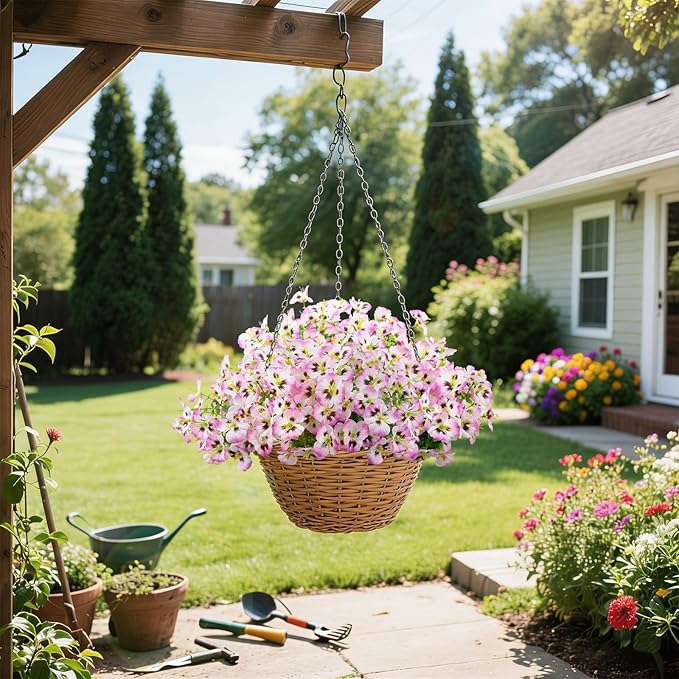 24 Bundles Artificial Pansy Flowers for Outdoor, Faux Silk Pansies Spring Flowers Outside for Planter Front Door Porch Patio Yard Window Box Home Decor (Pink)