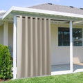 NICETOWN Outdoor Curtainch for Patio Waterproof 100 inch Wide, Thermal Insulated Rustproof Grommet UV Blocking Cabana Curtainch & Drape, Privacy Safe Shade for Gazebo, Natural, 1 PC, 95-Inch Long