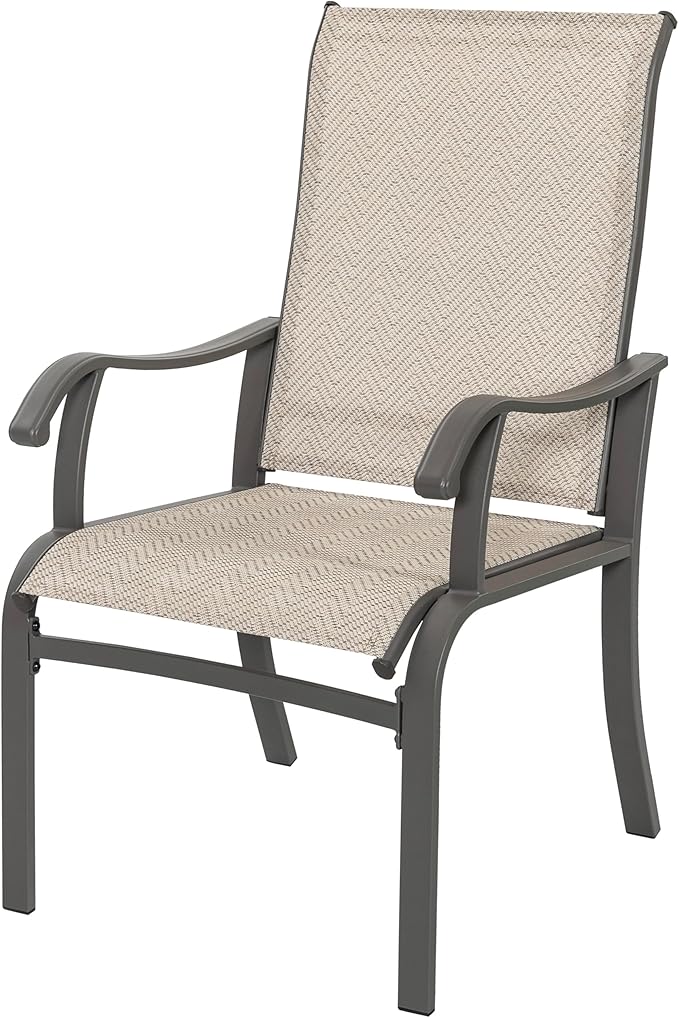 NUU GARDEN 7-Piece Outdoor Dining Table Set, All Weather Table with Umbrella Hole & 6 Patio Textilene Chairs - Outdoor Furniture for Porch, Backyard, Garden, Poolside and Deck