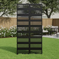 Casaphoria Metal Privacy Screen Outdoor, 72" H x 35" W Freestanding Decorative Privacy Screen for Patio Deck Balcony Garden with Stable Base, Harold Black