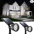 2 Pack Solar Powered Spot Lights Outdoor Waterproof Super Bright LED Yard Spotlight for Tree, Flag, Lawn, Statue, Sunset Landscape Accent Lighting for Outside House Wall Garden Backyard Sidewalk Path