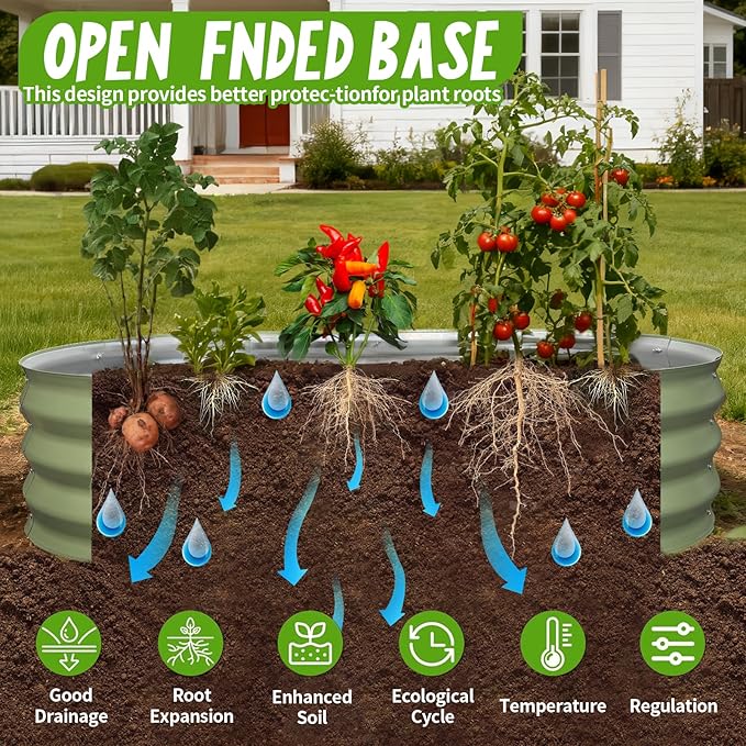 Galvanized Raised Garden Bed, 4x2x1 FT Thickening Planter Boxes Outdoor, Raised Beds for Gardening, Easy Assembly Large Garden Bed for Vegetables, Fruits, Flowers (2-Pack)