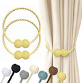 Hion Magnetic Curtain Tiebacks Golden 2pcs, Curtain Tiebacks Buckles Holdbacks Holders Hooks Clip for Home Bedroom Office Decorative Curtain