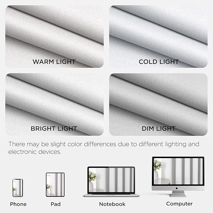Joydeco Blackout Patio Sliding Door Curtains 72 Inches Long, Grommet Privacy Room Divider Curtains, Extra Wide Thermal Blackout Drapes for Bedroom Living Room (Pure White, 60Wx72L, 1 Panel)