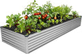 12x4x1.5FT Galvanized Raised Garden Bed,Vegetable Boxes-Rectangle Metal Flower Box,Large Planter Raised Beds Outdoor Garden for Planting,Fruit,Herb-Silver
