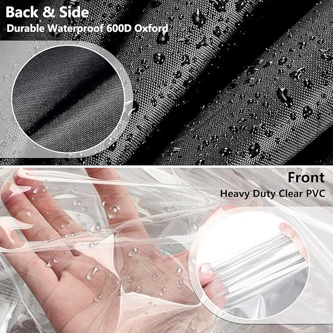 Waterproof Shelf Cover,Outdoor 600D Heavy Duty Dustproof Storage Shelves Cover,24''x14''x72'' Shelf Covers for Wire Shelving with Zippers,Storage Rack Covers with Clear Front