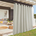 RYB HOME Extra Wide Outdoor Curtains for Patio Waterproof Heavy Duty Thermal Insulated in Summer Full Coverage Privacy for Porch, Gazebo & Pergola, W100 x L84, Natural, 1 Panel