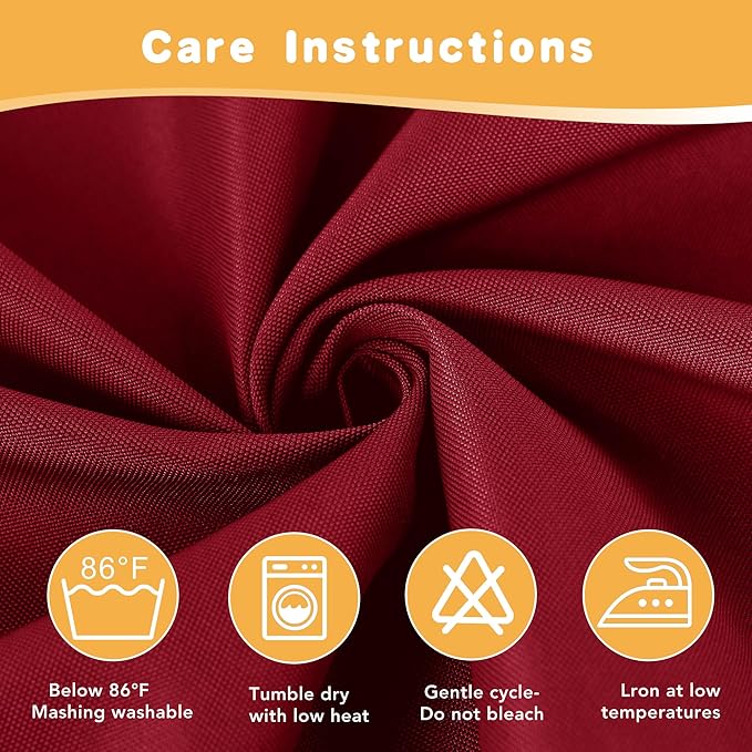 HolidayIdeas Red Outdoor Curtains for Patio Waterproof, 2 Panels - 54 x 108 Inch - Privacy Protection & Light Filtering Curtains Grommet Outside Curtains for Porch, Gazebo, Pergola, Backyard
