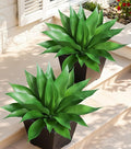 Ivydale Fake Plants 18 Inch Agave Artificial Plants Outdoor 2 PCS for Outside Decoration, Faux Greenery UV Resistant Artificial Outdoor Plants for Front Door Porch Planter Urn Patio Garden Yard(Green)