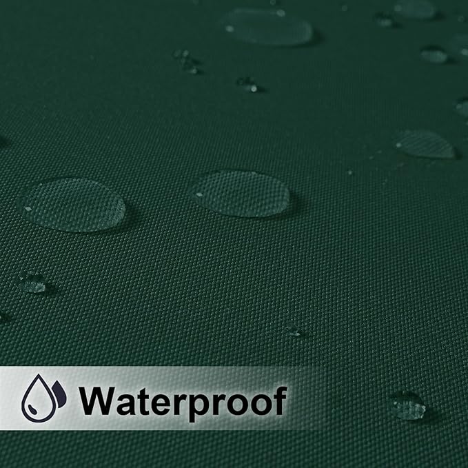 NICETOWN Canvas Outdoor Curtains for Christmas 2 Panels, Dark Green, W52 x L84 per Panel - Waterproof & Windproof Sun Shades with Grommet & Back Tab & Rod Pocket, Free Rope for Bottom Fixing